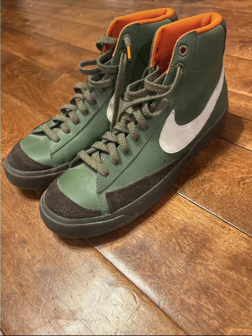 Nike Blazer Mid 'Green/Orange' Men's Sneakers